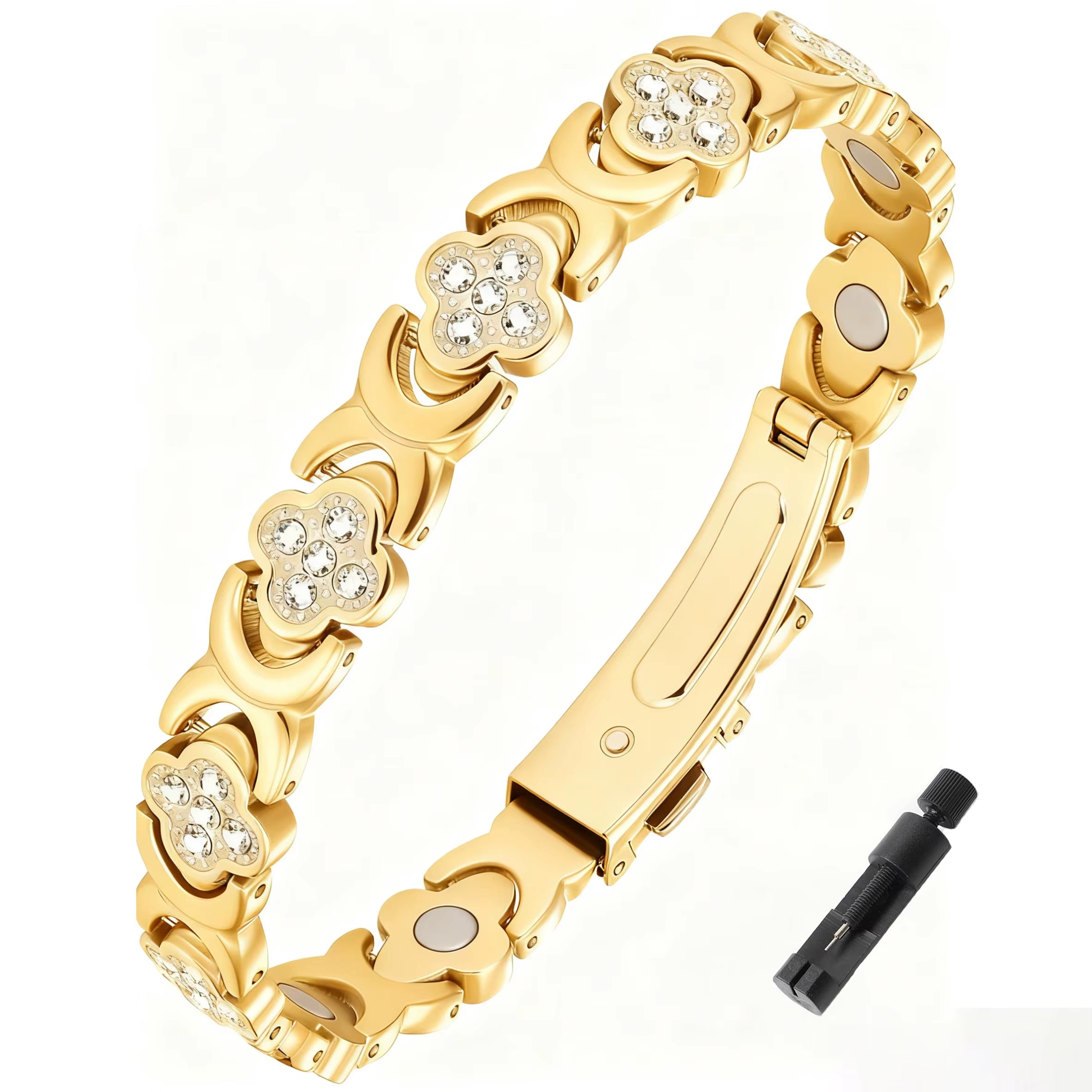 1Pcs Fashionable Light Luxury Clover Bracelet with Sparkling Cubic Zirconia for Women，Infinite Clover Jewelry