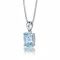 Elegant 925 Sterling Silver Blue Stone Pendant Necklace - Fine Jewelry
