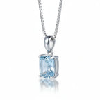 Elegant 925 Sterling Silver Blue Stone Pendant Necklace - Fine Jewelry