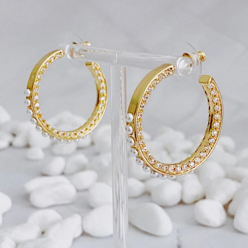 Elegant Pearl Hoop Earrings for the Classy Woman