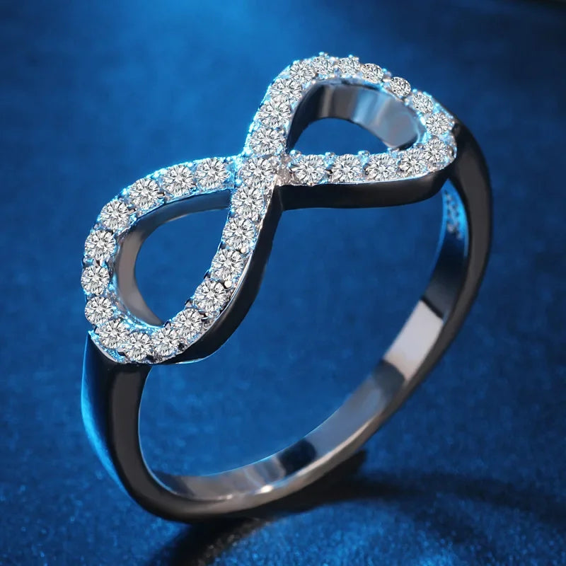 Elegant Infinity Love Claddagh 8 Shape 925 Sterling Silver Ring for Women - Timeless Silver Filled Jewelry