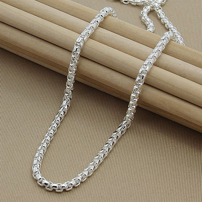 Silver Plated round Box Necklace Clip Clasp