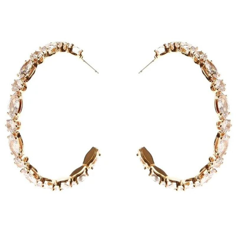 Stunning Marquise Circle Crown Halo CZ Hoop Earrings for a Radiant Look