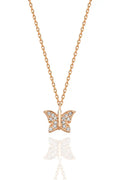 Elegant 925 Sterling Silver Rose Gold Butterfly Necklace - Dainty Pendant Jewelry Gift for Women