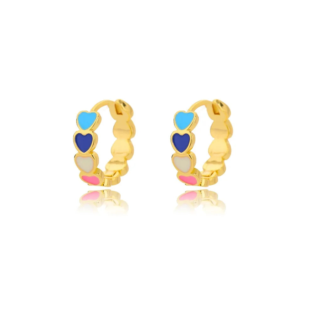 Elegant Gold Hollow Zircon Heart Earrings - Luxury Stainless Steel Jewelry Gift for Women with Free Shipping