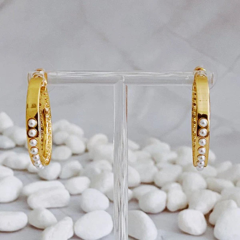Elegant Pearl Hoop Earrings for the Classy Woman