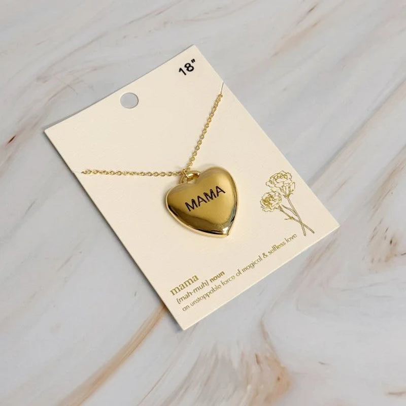 Personalized Mama Heart Pendant Necklace - A Timeless Gift for Moms