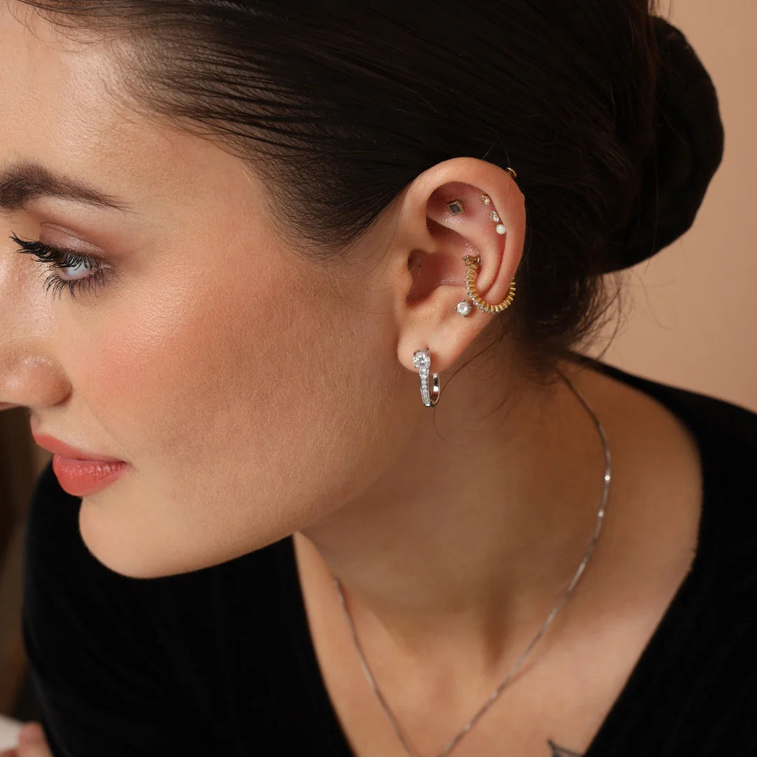 Stunning Silver Moissanite Hoop Earrings – Perfect Elegance for Any Occasion