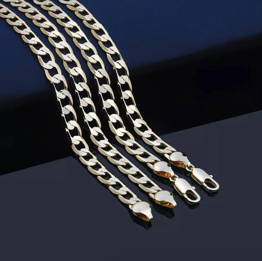 Stylish Stainless Steel Cuban Curb Chain Necklace for Men & Women - Available in 3/5/7/9/11mm Sizes