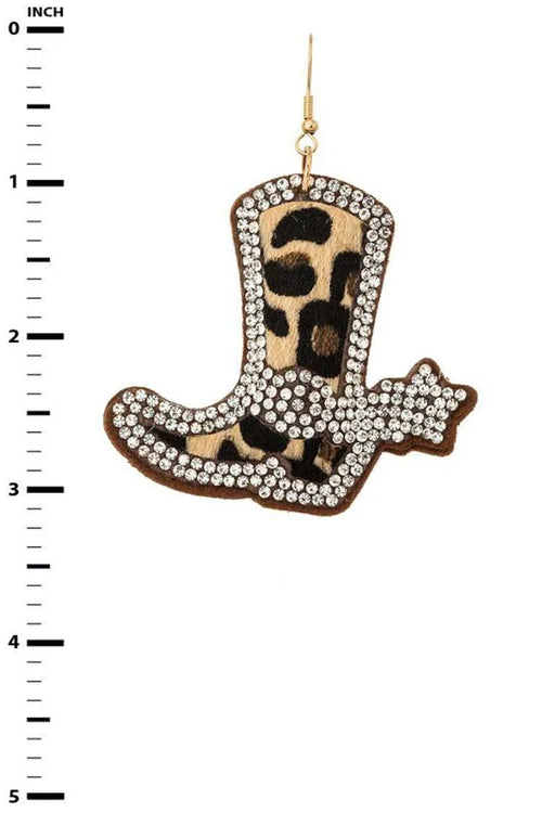 Stylish Animal Print Cowboy Boots Pillow Earrings for Fashion-Forward Trendsetters