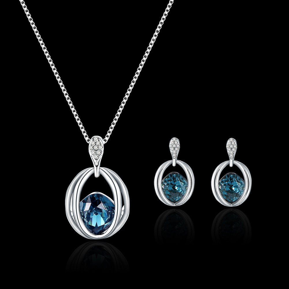 Women'S Fashion Crystal Diamond Pendant Necklace Jewelry Birthday Gift