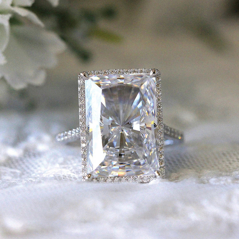 Bright Rectangular Eye-Catching Ring Fashion Simple