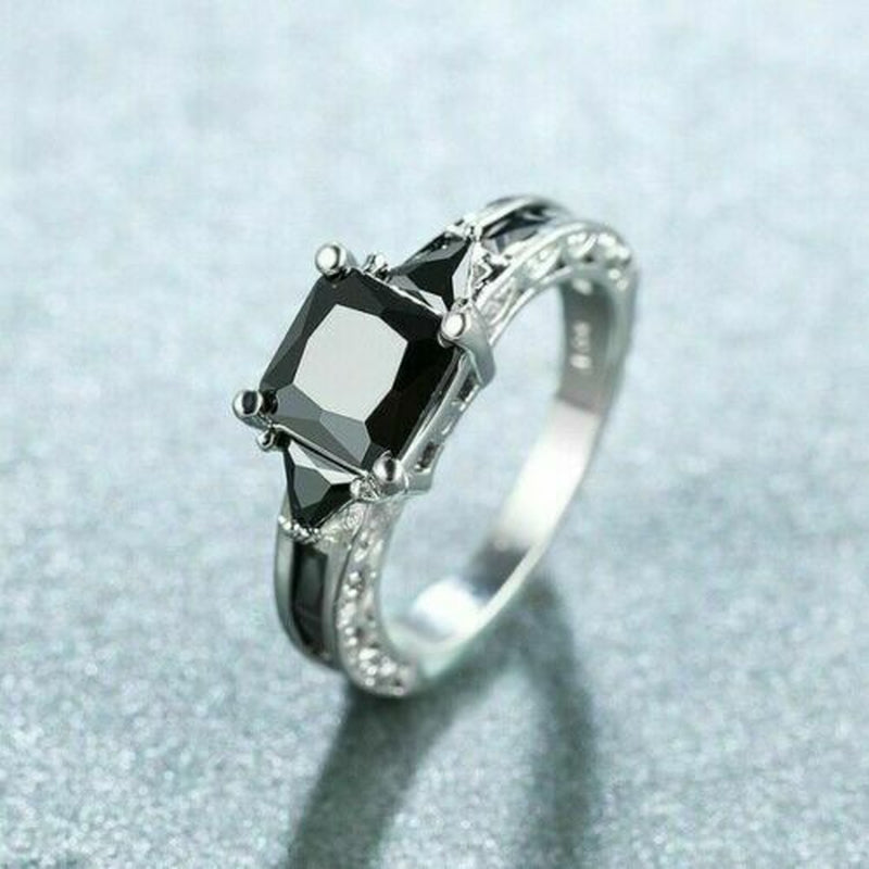 Fashion 925 Silver Ring Women Jewelry Cubic Zircon Wedding Ring Sz 6-10