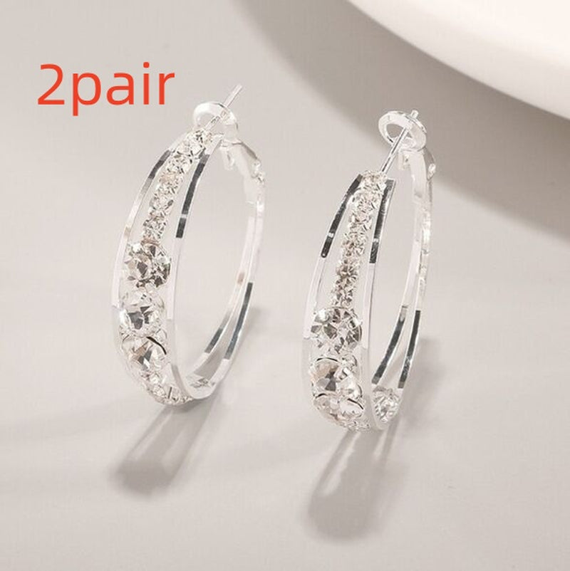 European and American Air Drill Mosaic Women'S Earrings