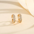 European and American Fashion Copper-Plated Gold Inlaid Zircon Earrings