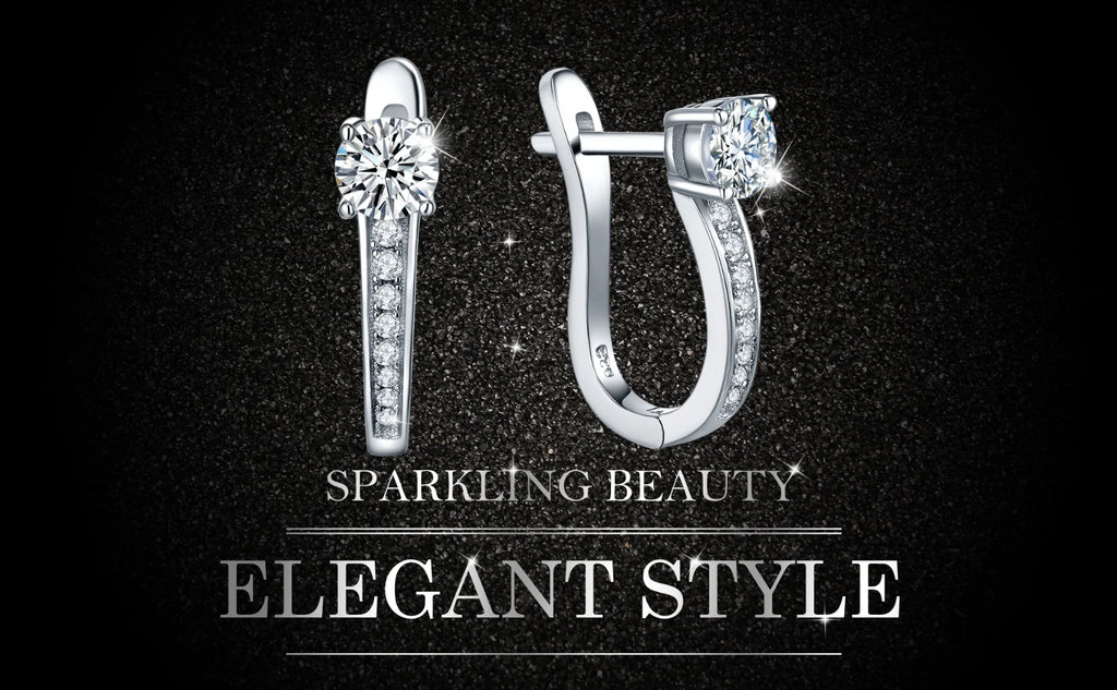 Stunning Silver Moissanite Hoop Earrings – Perfect Elegance for Any Occasion