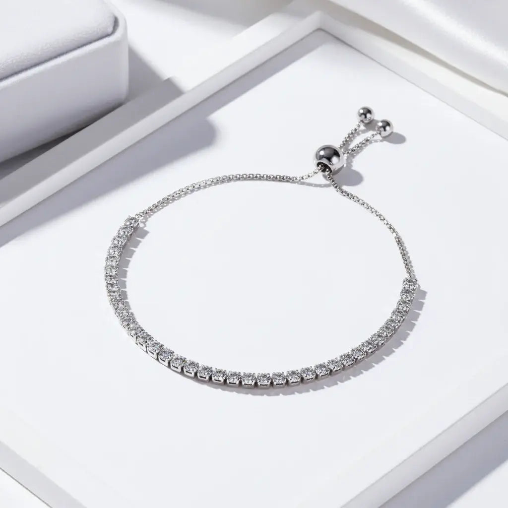 Brilliant Cut Moissanite Tennis Bracelet in 925 Sterling Silver - Timeless Elegance