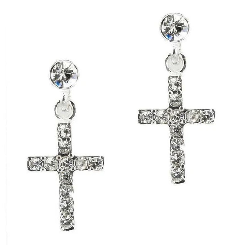 Elegant Dangle Cross Rhinestone Earrings for a Sparkling Touch
