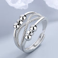 Rotatable Ring with Open Design Fashion Double-Layered Hollow Line Anxiety Relief Rings for Women