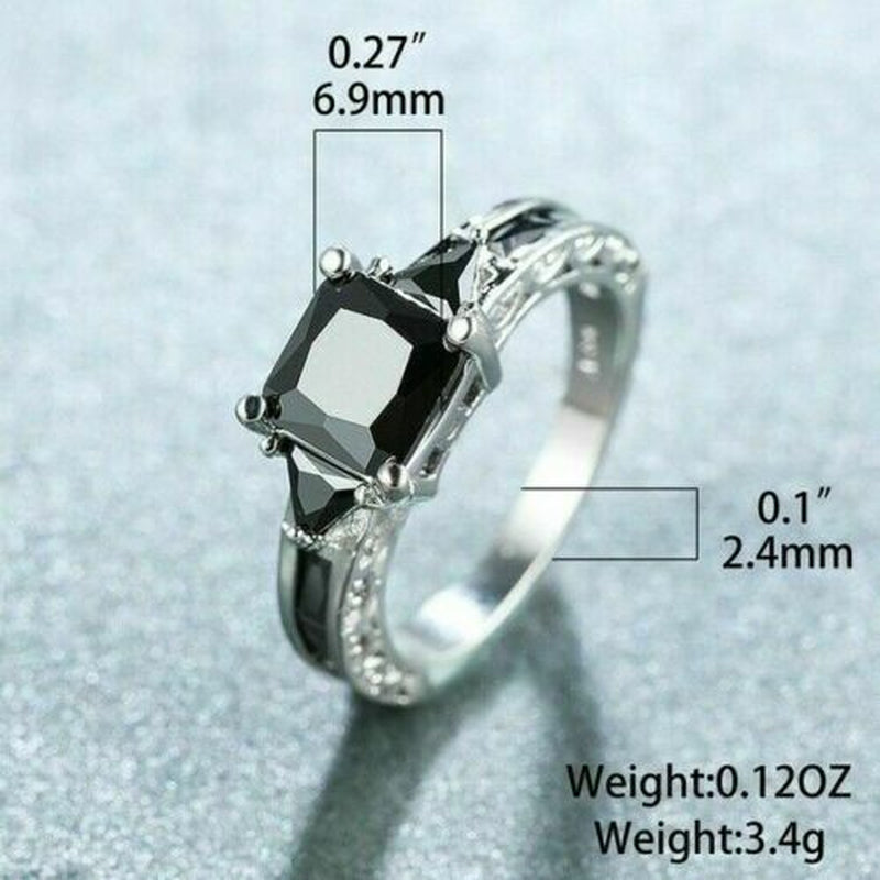 Fashion 925 Silver Ring Women Jewelry Cubic Zircon Wedding Ring Sz 6-10