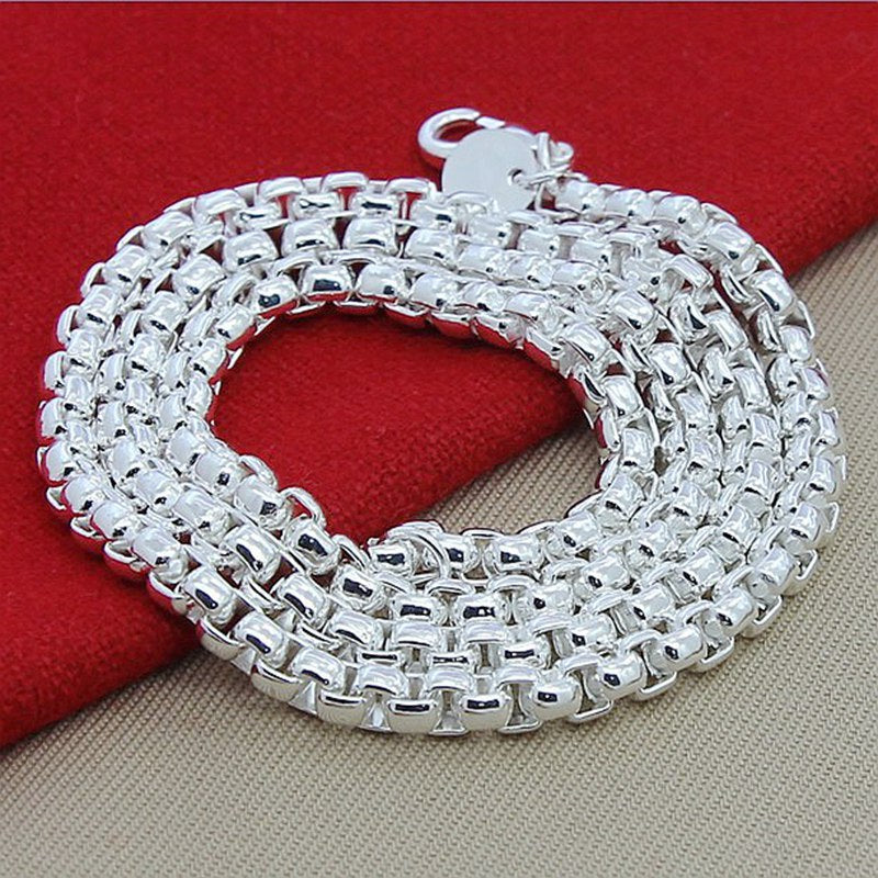 Silver Plated round Box Necklace Clip Clasp