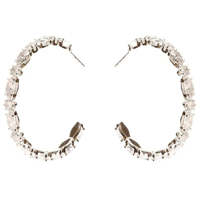 Stunning Marquise Circle Crown Halo CZ Hoop Earrings for a Radiant Look