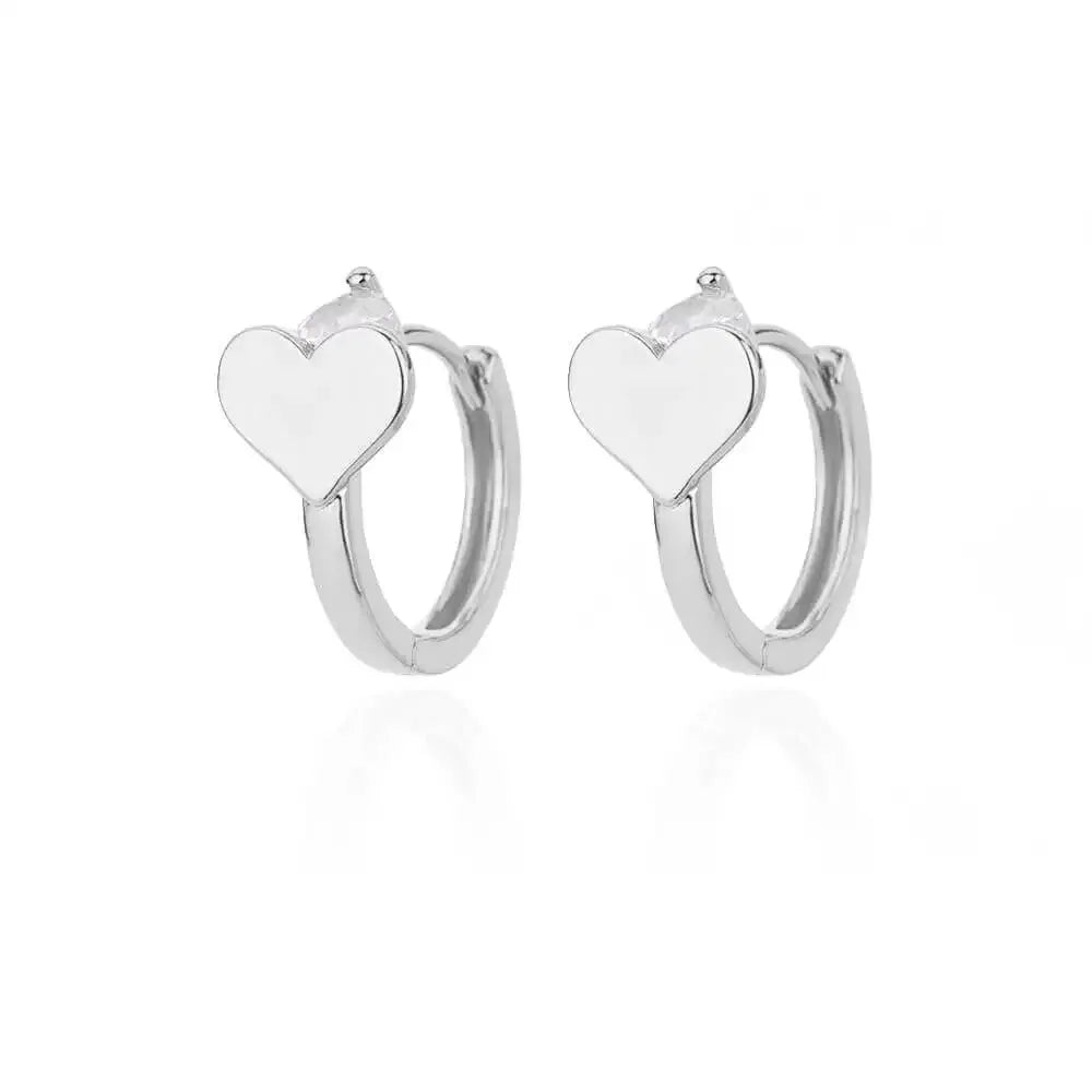 Elegant Gold Hollow Zircon Heart Earrings - Luxury Stainless Steel Jewelry Gift for Women with Free Shipping