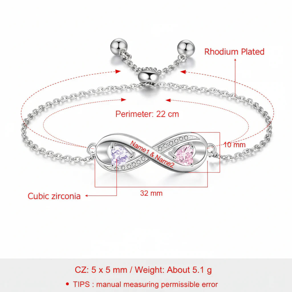 Stunning Personalized Birthstone Bracelet – Custom Engraved Jewelry for Her