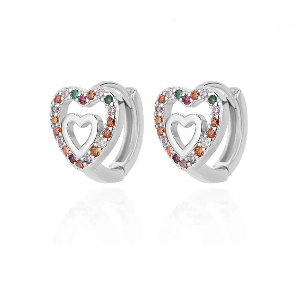 Elegant Gold Hollow Zircon Heart Earrings - Luxury Stainless Steel Jewelry Gift for Women with Free Shipping