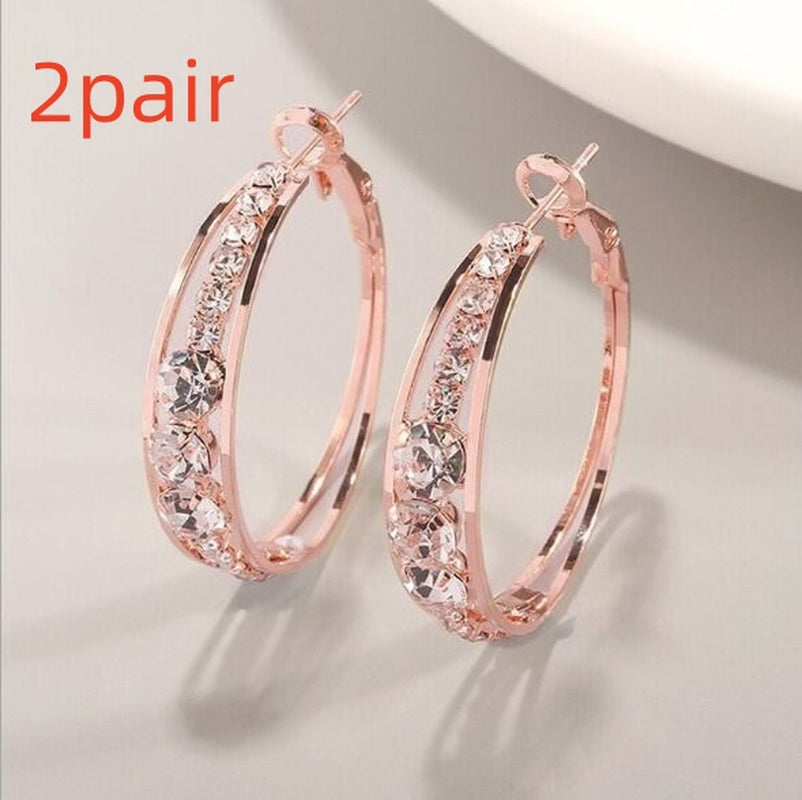 European and American Air Drill Mosaic Women'S Earrings