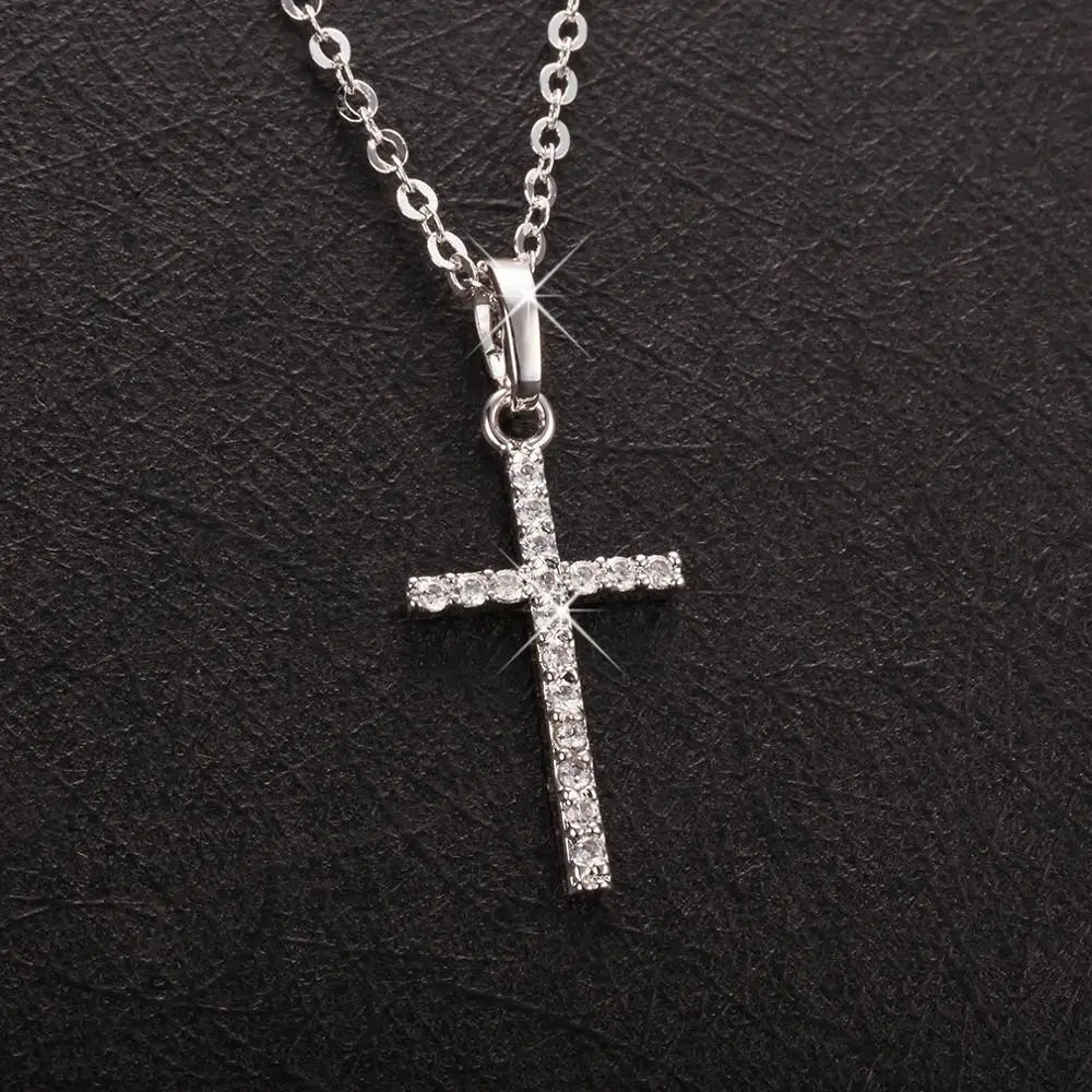 Stylish Gold and Black Crystal Cross Pendant Necklace for Men and Women – Perfect for Wholesale Dropshipping