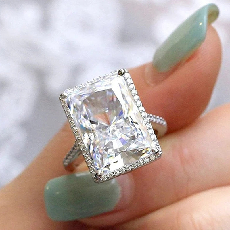 Bright Rectangular Eye-Catching Ring Fashion Simple