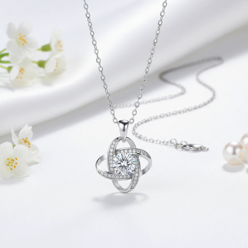 Elegant Sterling Silver Moissanite Pendant Necklace for Women