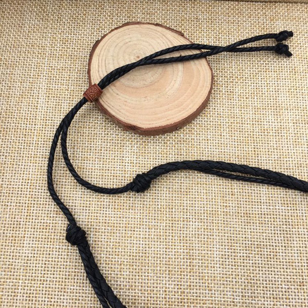 Vintage Tribal Boho Leather Necklace Hipppie Double Layer Cross Beaded Necklace