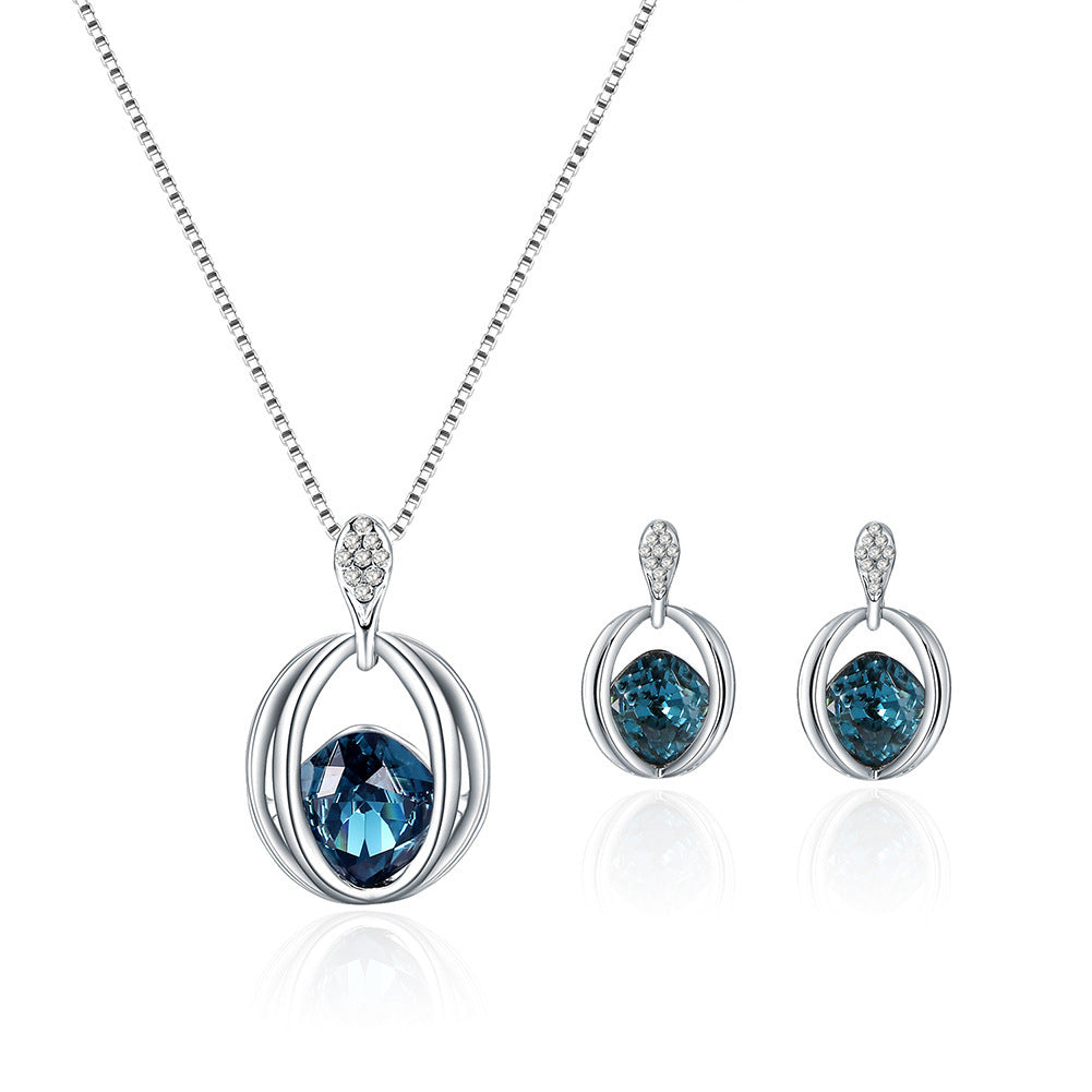 Women'S Fashion Crystal Diamond Pendant Necklace Jewelry Birthday Gift