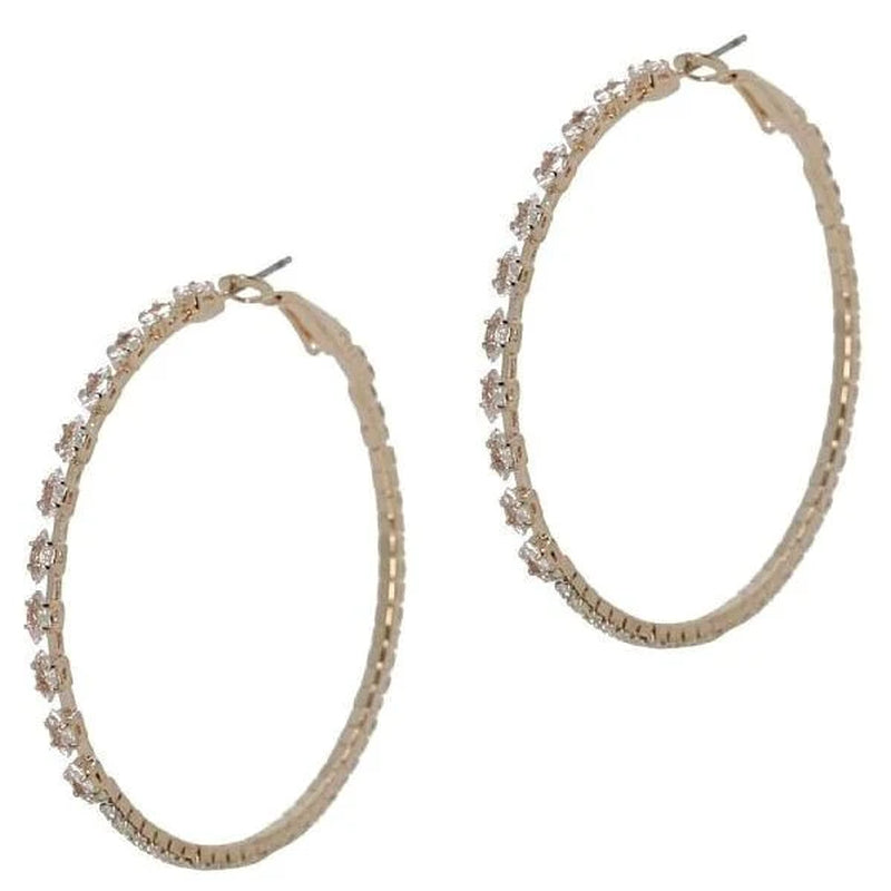 Stunning 50mm Marquise & Circle CZ Hoop Earrings - Elegant Sparkle for Every Occasion
