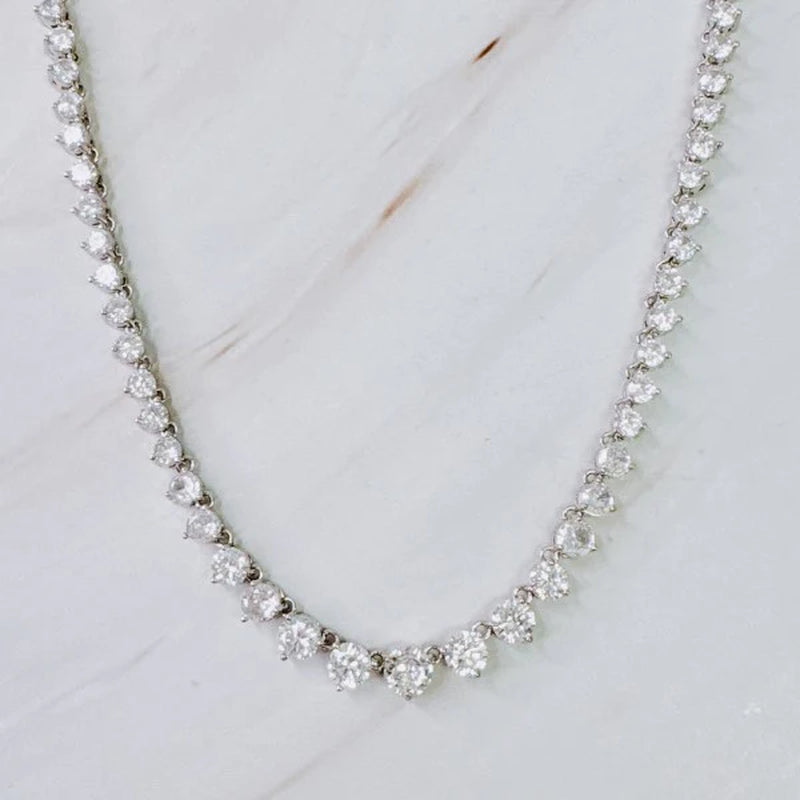 Elegant Royal Graduated Tennis Necklace - Timeless Sparkle for Every Occasion