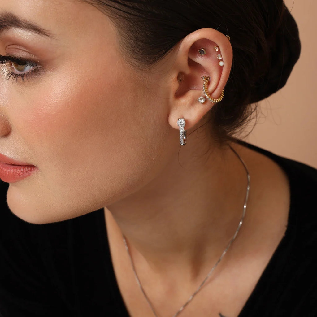 Stunning Silver Moissanite Hoop Earrings – Perfect Elegance for Any Occasion