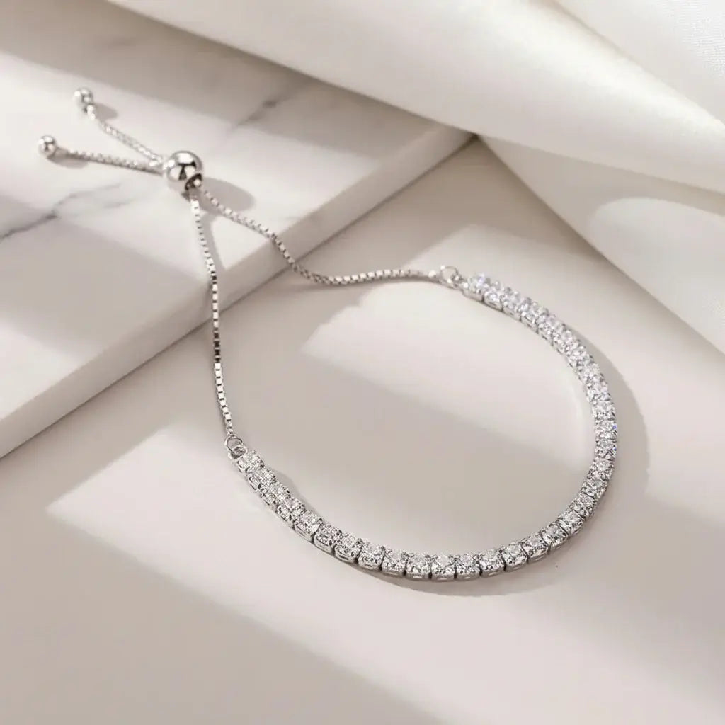 Brilliant Cut Moissanite Tennis Bracelet in 925 Sterling Silver - Timeless Elegance