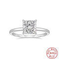 Stunning Sterling Silver Princess Cut Zircon Engagement Ring - Perfect for Your Forever Love!