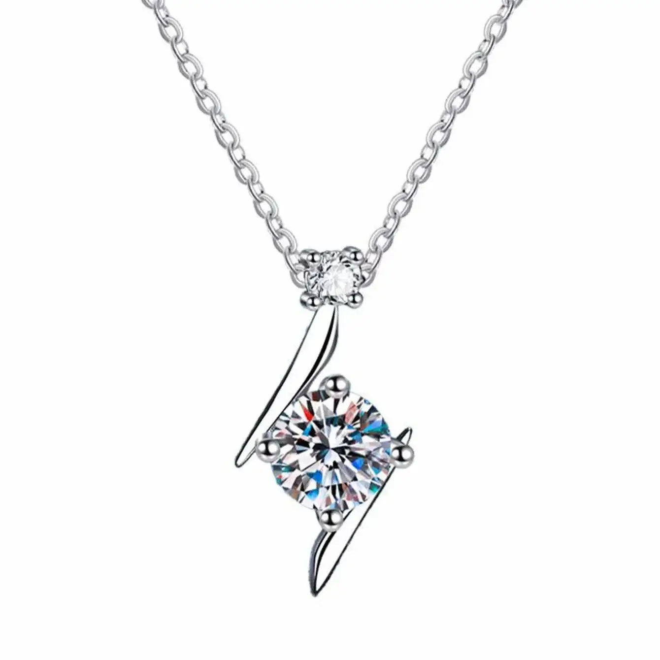 Stunning 1 Carat D Color Moissanite Pendant Necklace - Elegant and Timeless Jewelry Piece