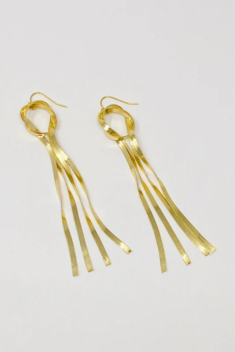 Elegant Herringbone Chain Drop Earrings for Effortless Style