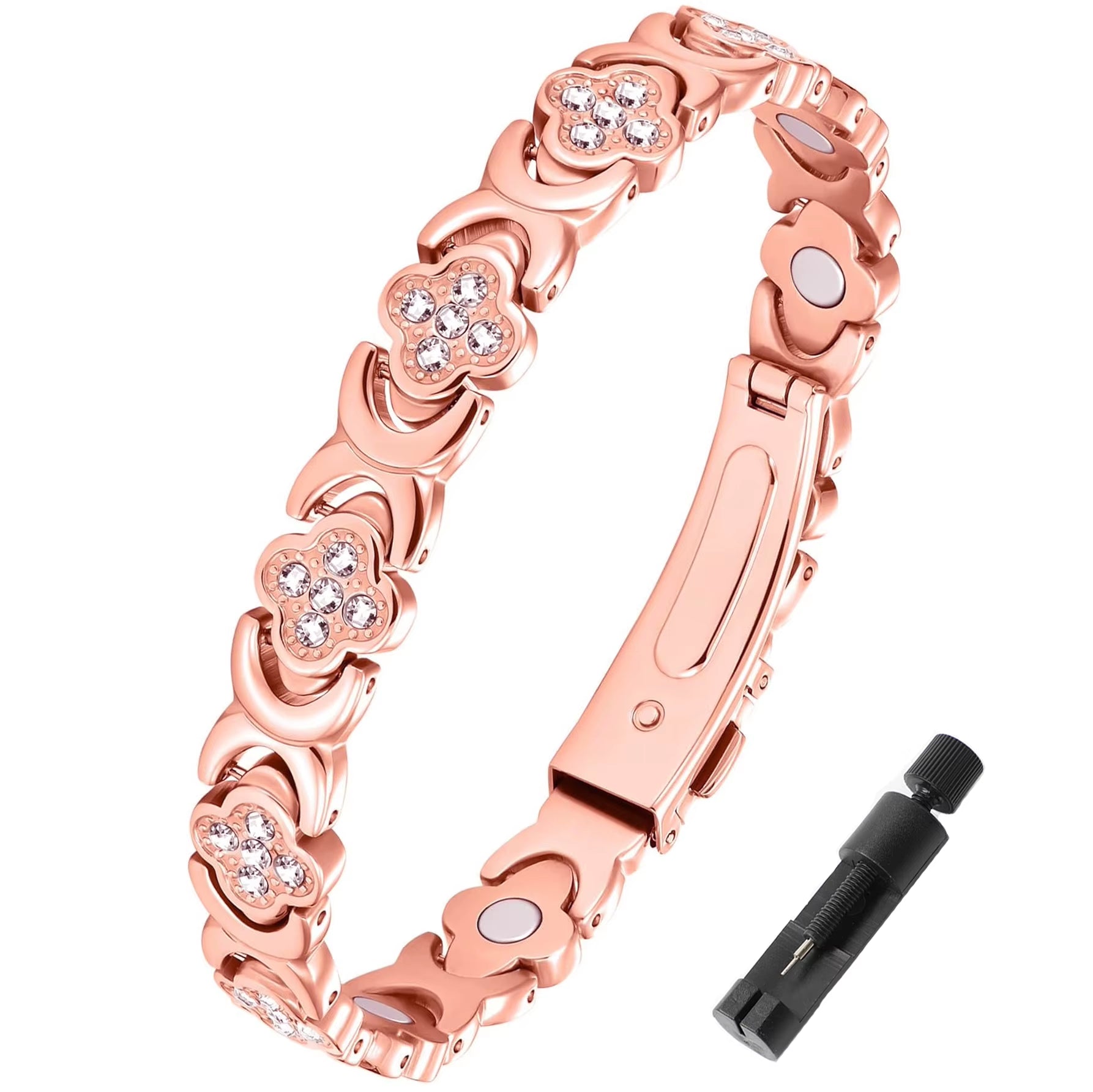 1Pcs Fashionable Light Luxury Clover Bracelet with Sparkling Cubic Zirconia for Women，Infinite Clover Jewelry