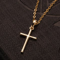 Stylish Gold and Black Crystal Cross Pendant Necklace for Men and Women – Perfect for Wholesale Dropshipping