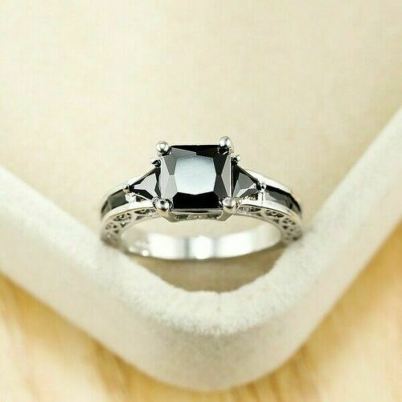 Fashion 925 Silver Ring Women Jewelry Cubic Zircon Wedding Ring Sz 6-10