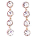 Sparkling Connected Circles Rhinestone Dangle Earrings