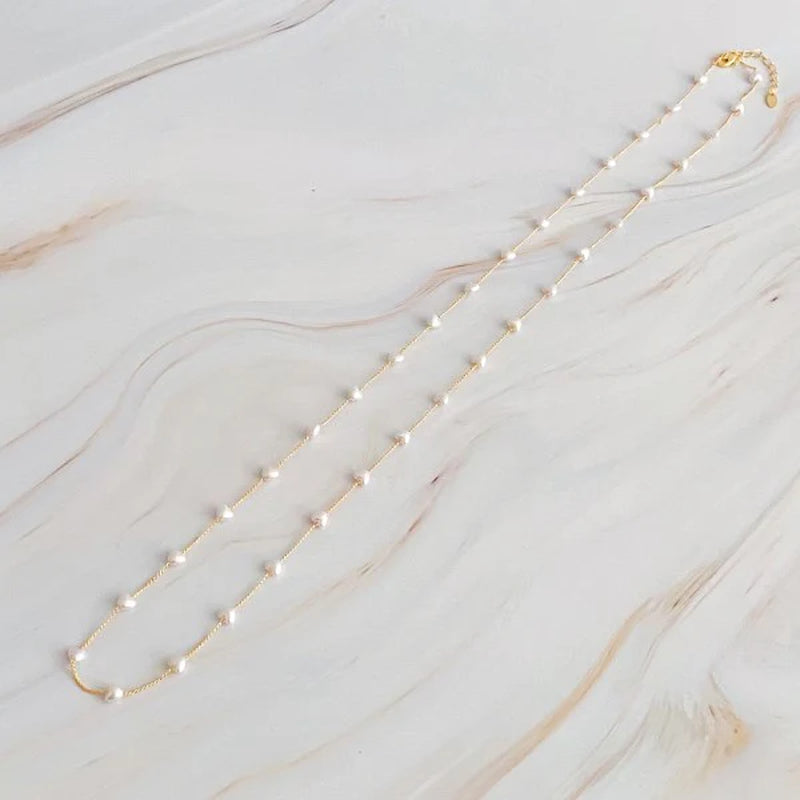 Elegant Pearl Heart Long Chain Necklace for Timeless Style