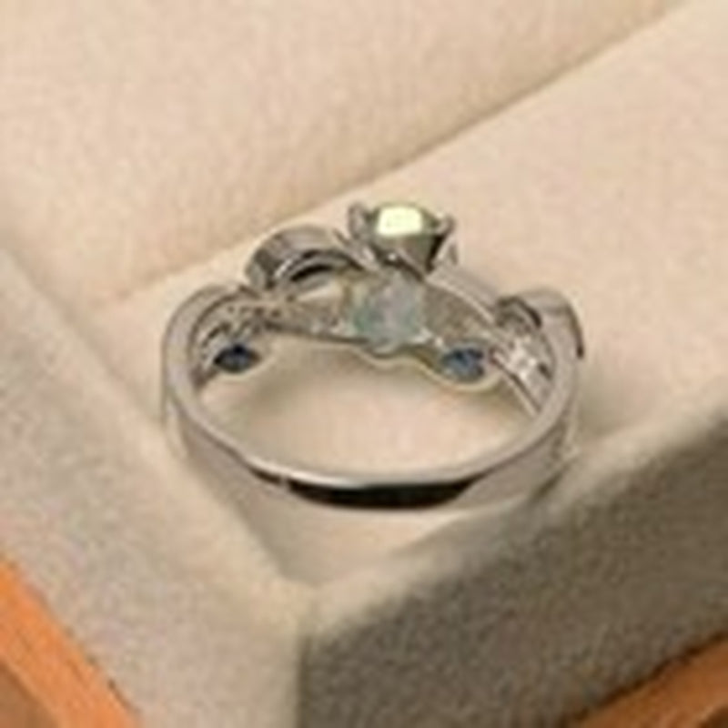 Oval Romantic Cut Aquamarine Women Silver Plated Rings Size 6-10 Simulated Glass