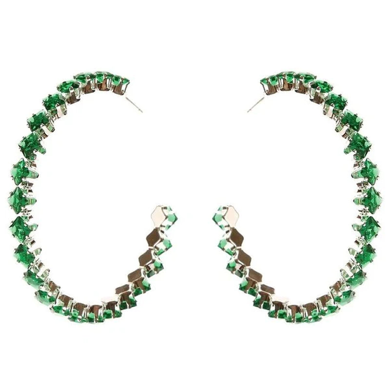 Elegant Square Crown Halo Cubic Zirconia Hoop Earrings