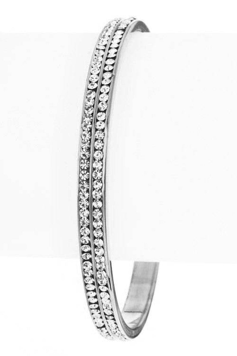 Stunning Double Row Crystal Bangle - Elevate Your Elegance!